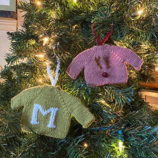 Yuletide Mini Raglan Jumper Ornament Knitting Pattern