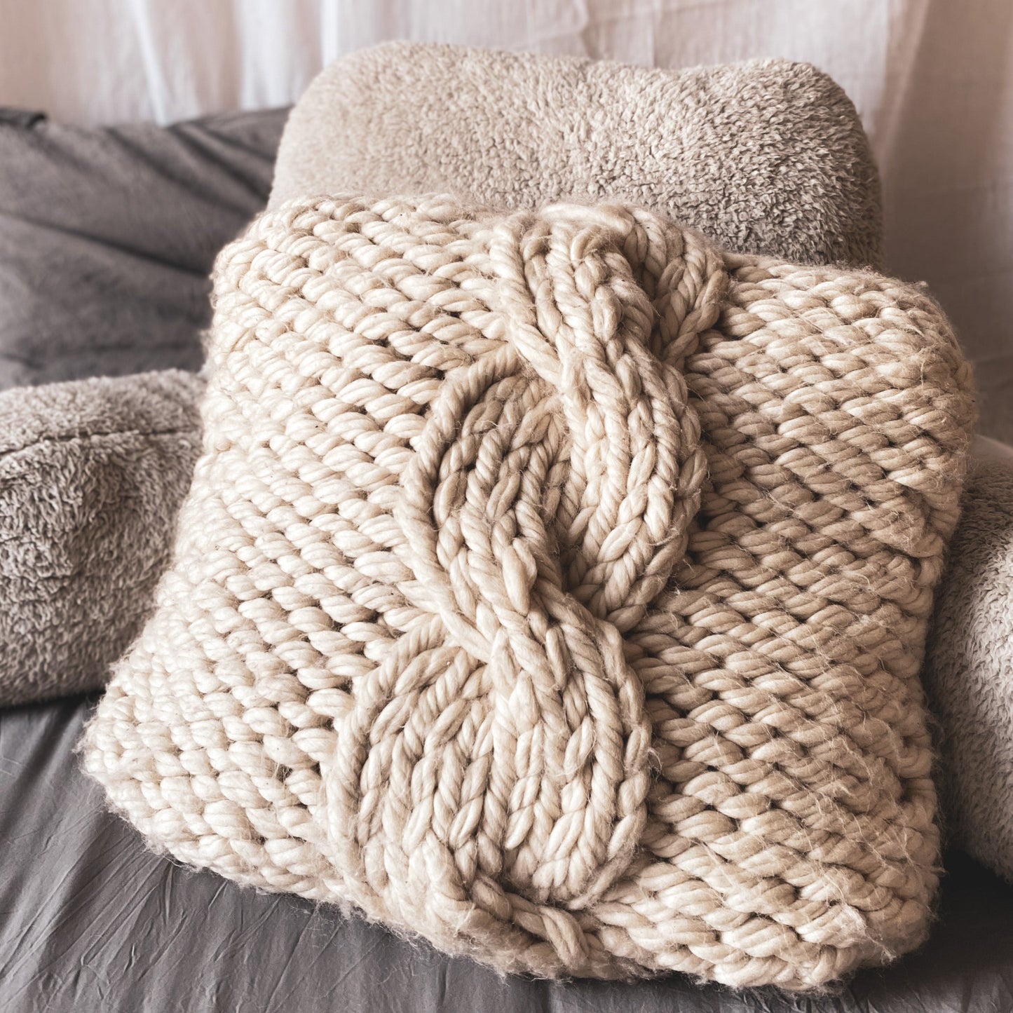 Cozy Cables Pillow Knitting Pattern