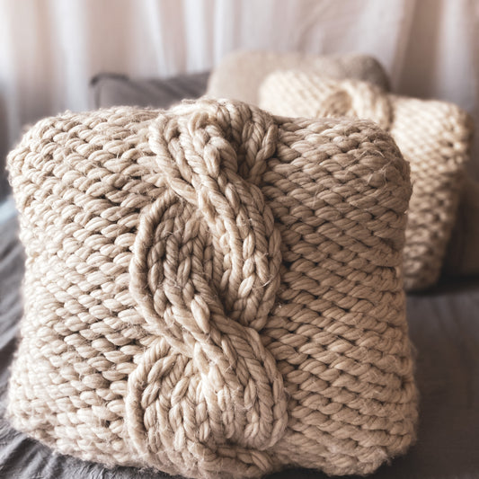 Cozy Cables Pillow Knitting Pattern
