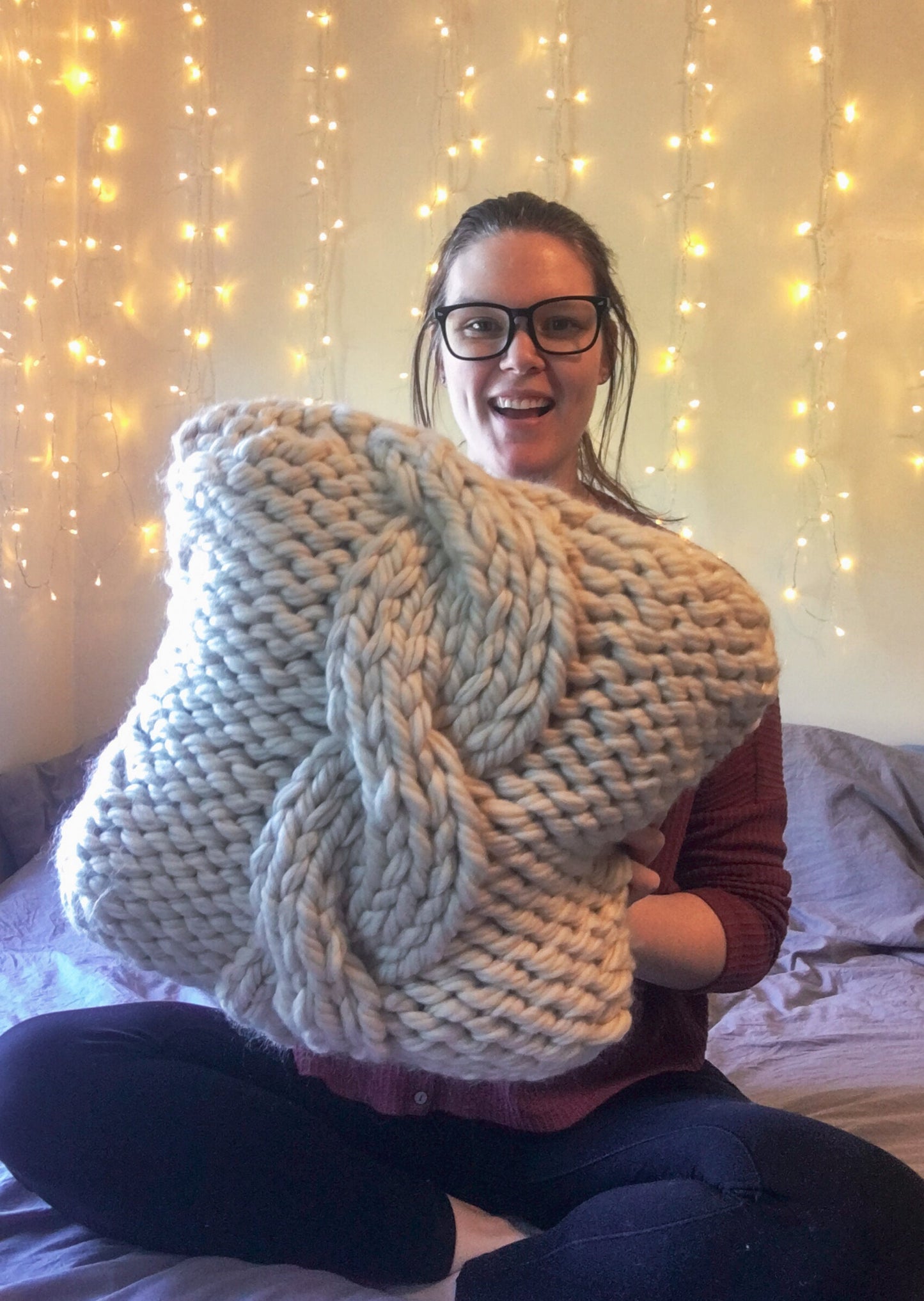Cozy Cables Pillow Knitting Pattern