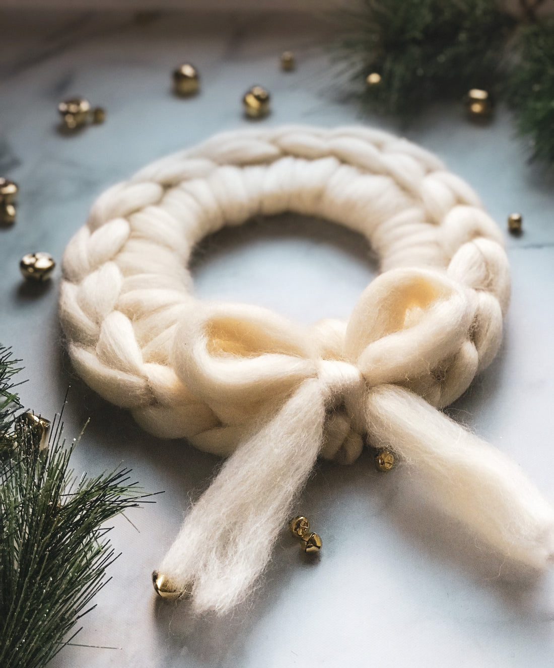 wool wreath holiday decor christmas wreath