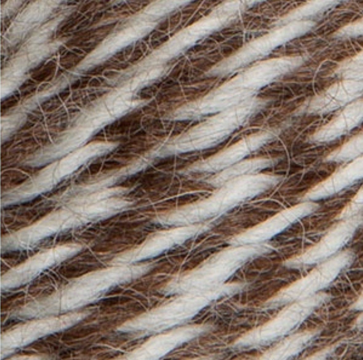 Close-up of brown and beige yarn strands