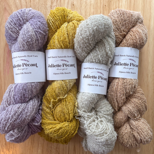 Alpaca Silk Boucle: Naturally Dyed Yarn